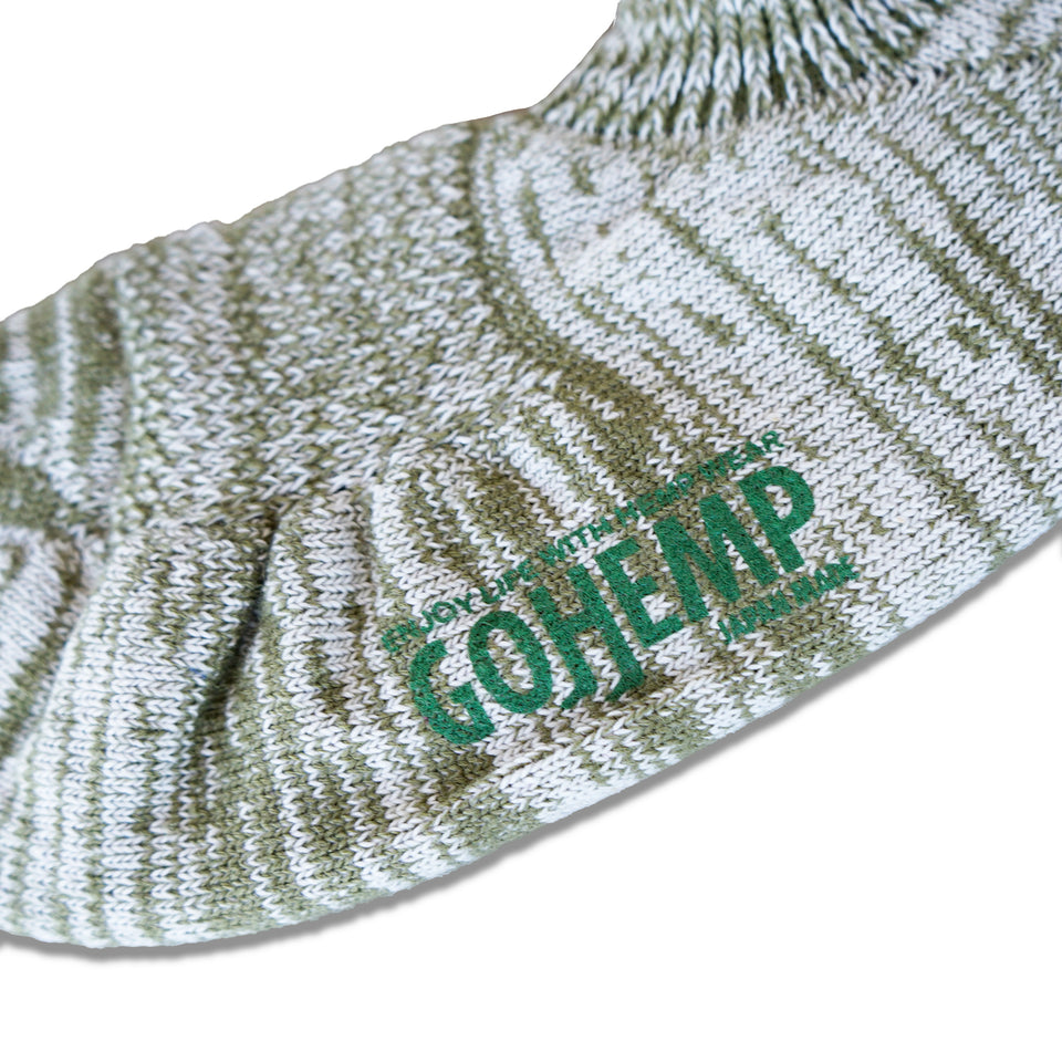 GO HEMP MELANGE NO-SHOW SOCKS - OLIVE