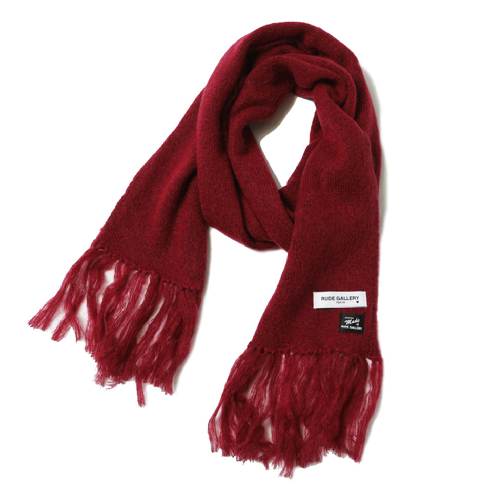 MOHAIR LONG SCARF - RED