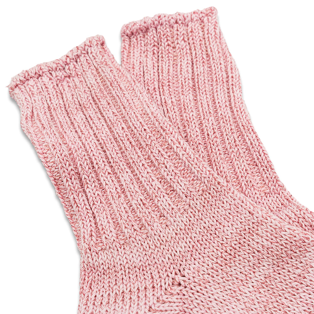 Glitter Rib Crew Socks - Pink (Women's)