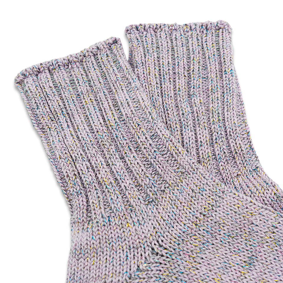 Glitter Rib Crew Socks - Purple (Women's)