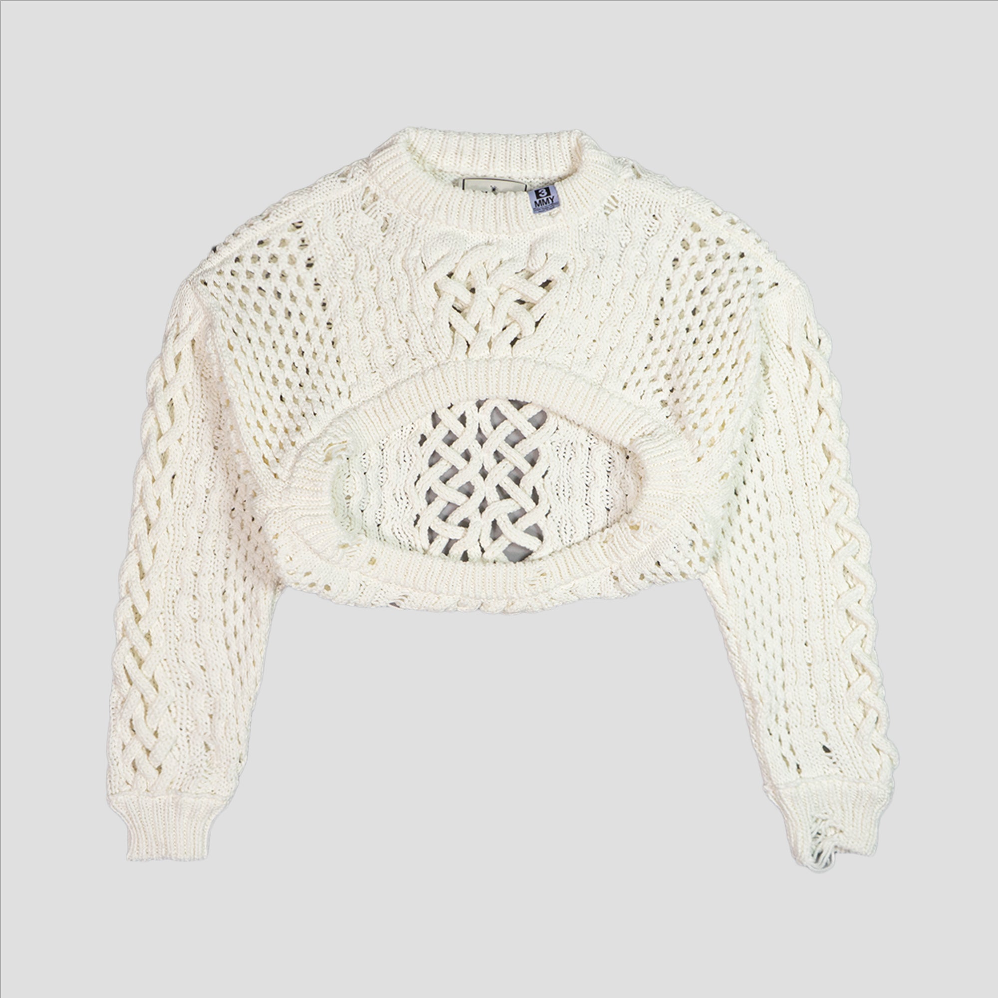 MIHARA YASUHIRO - DISTRESSED CROPPED SWEATER