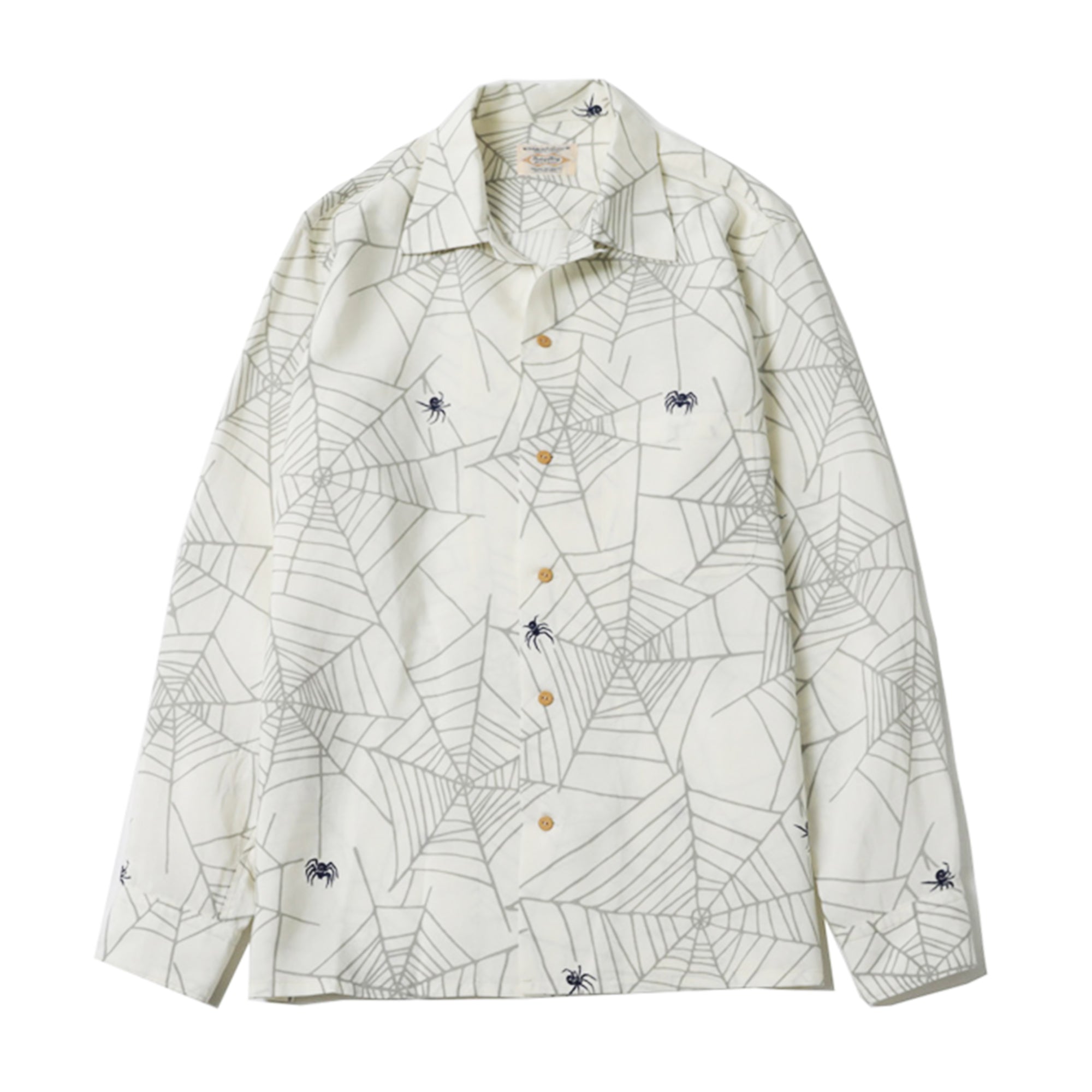 RUDE GALLERY SPIDER WEB OPEN COLLAR SHIRT at Mannahatta NYC