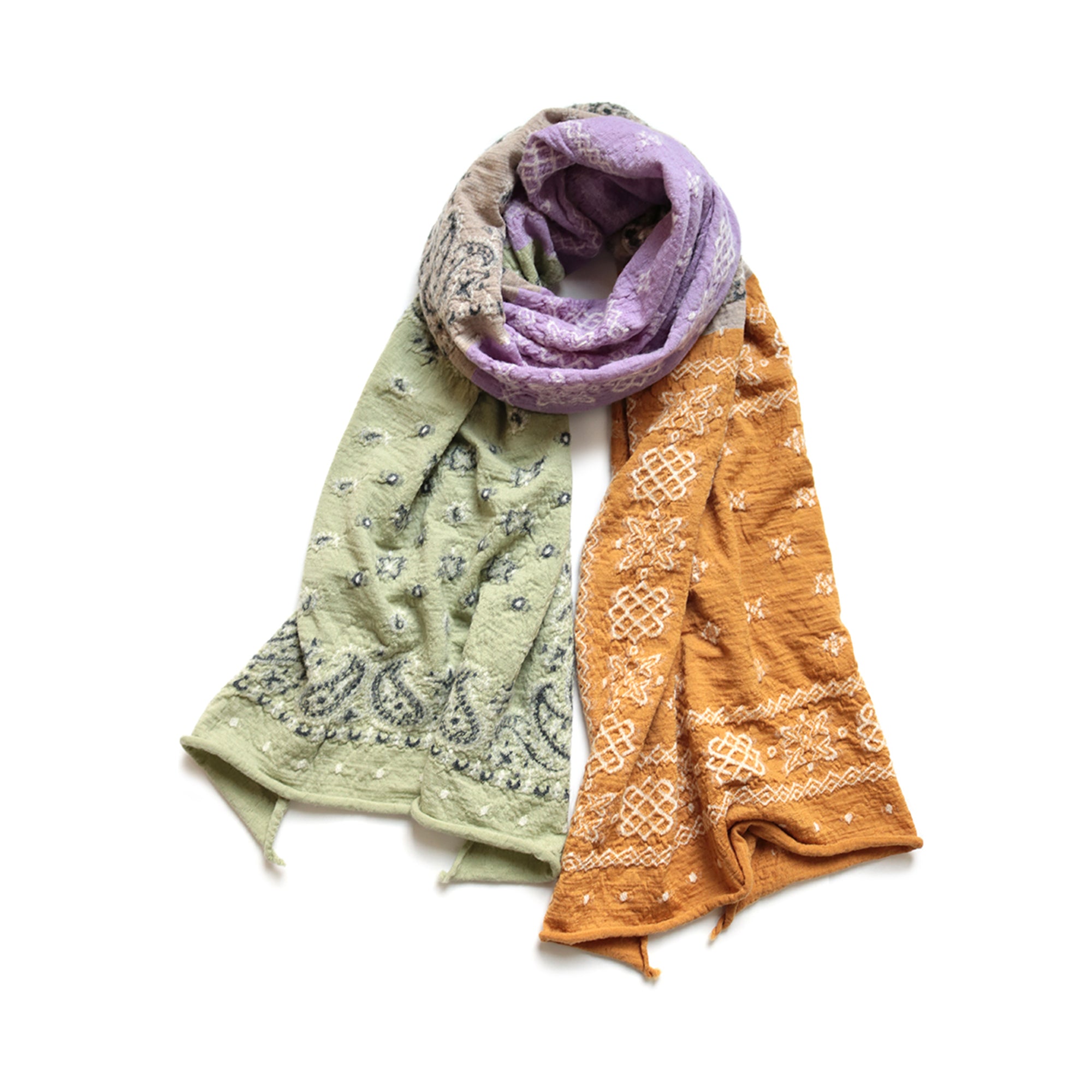 KAPITAL WOOL SCARF PASTEL BANDANA - MINT GREEN at Mannahatta NYC