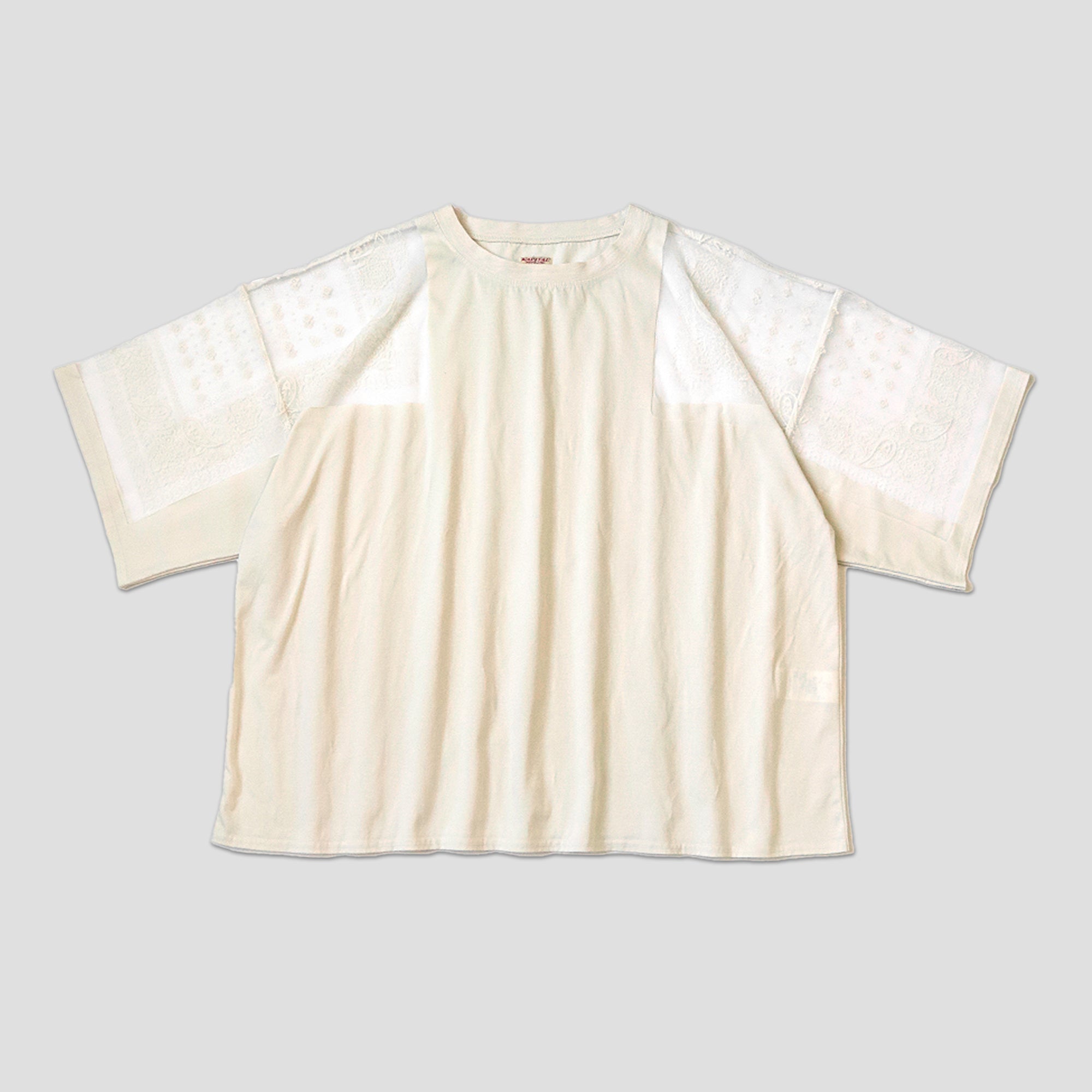 SEE-THROUGH BANDANA SLEEVE OVERSIZED T-SHIRTS