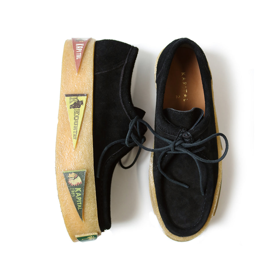 LEATHER SUEDE WALLABEES (PENNANT CREPE SOLE) - BLACK