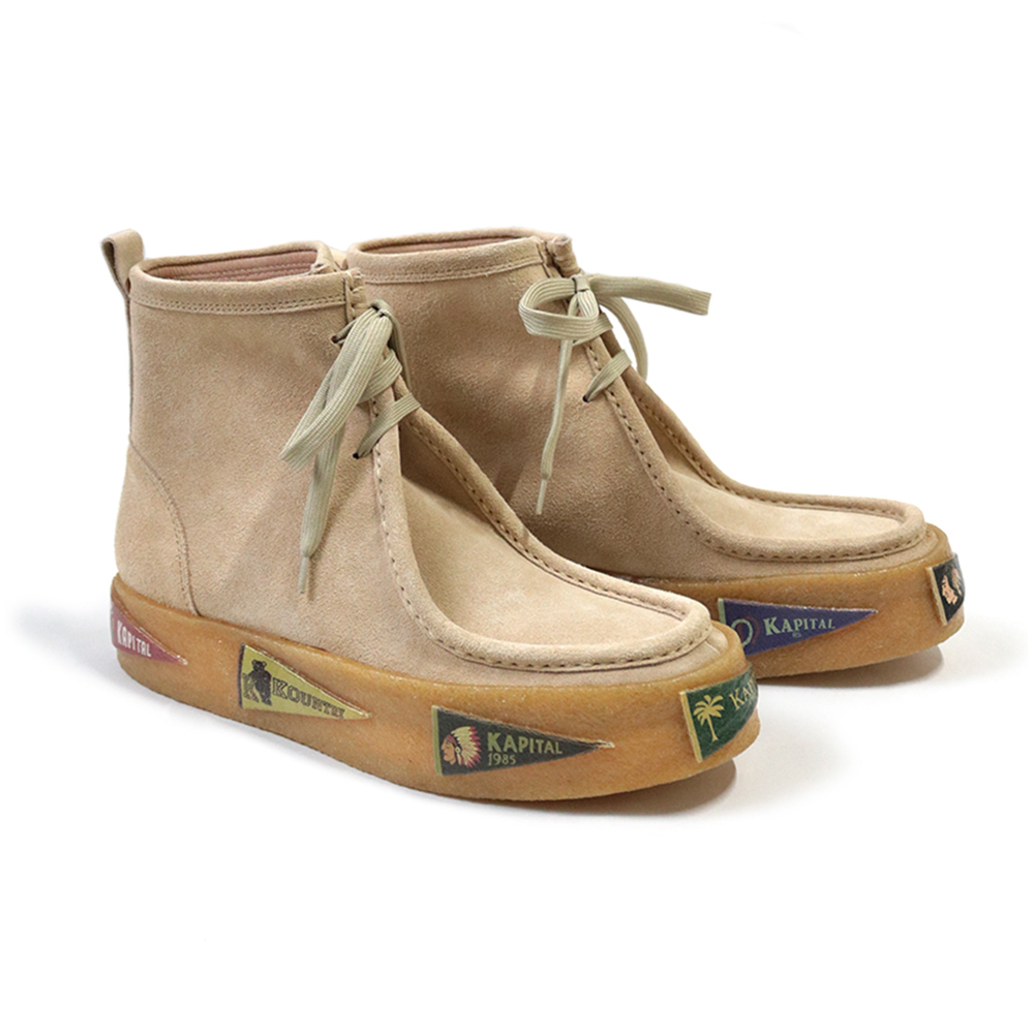 KAPITAL - LEATHER PENNANTS WALLABEE BOOTS - BEIGE at Mannahatta NYC