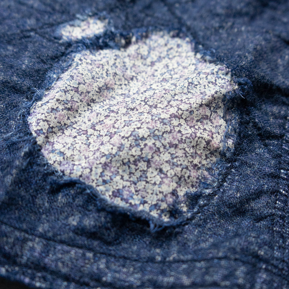 INDIGO PATCHWORK RAW BORO HAWAIIAN SHIRTS