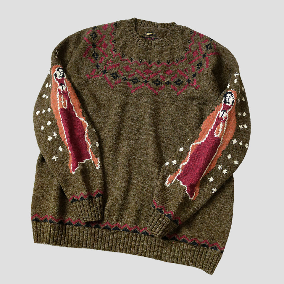 KAPITAL - 5G WOOL ELBOW VIRGIN MARY NORDIC SWEATER – Mannahatta NYC