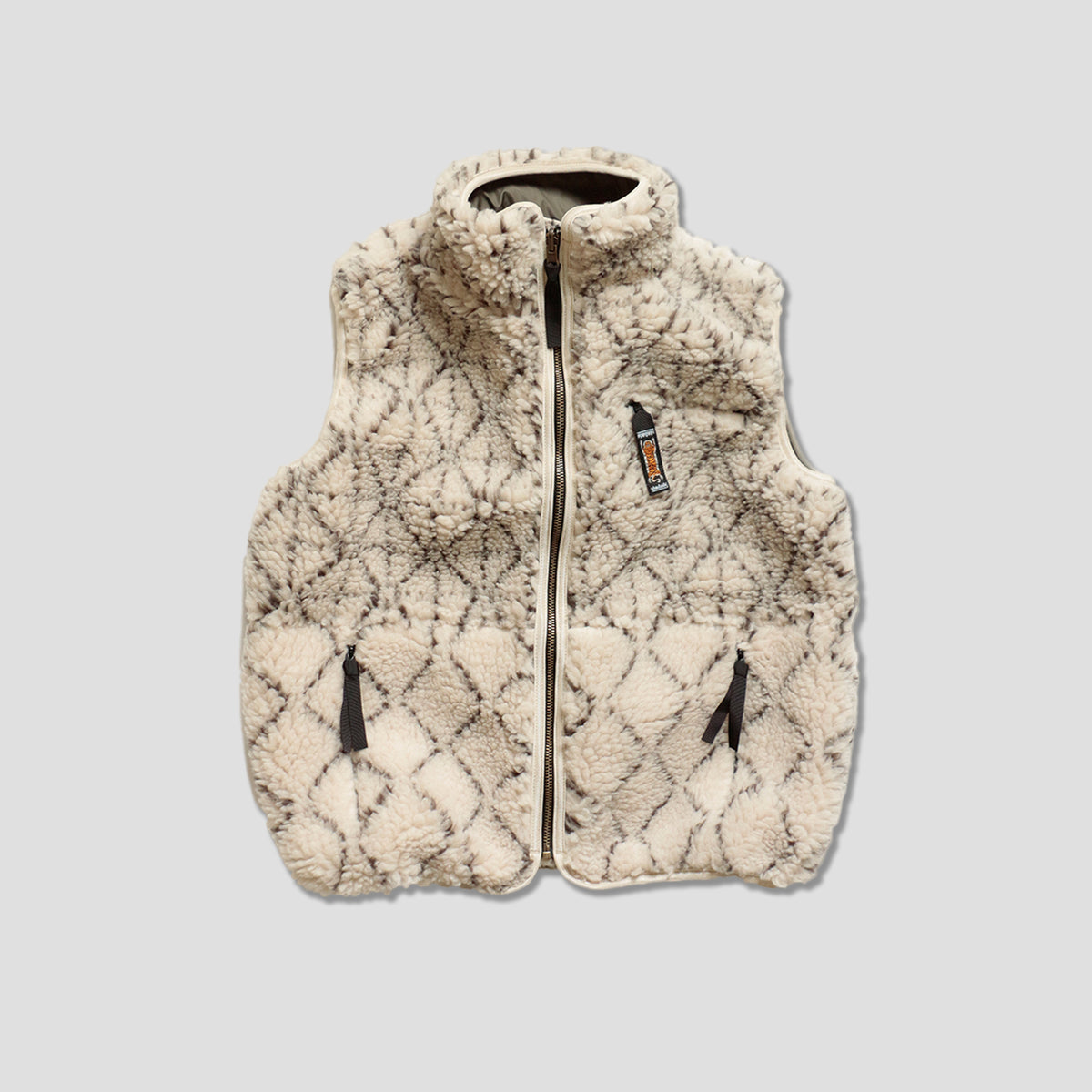 KAPITAL - DO-GI SASHIKO BOA FLEECE REVERSIBLE VEST - WHITE