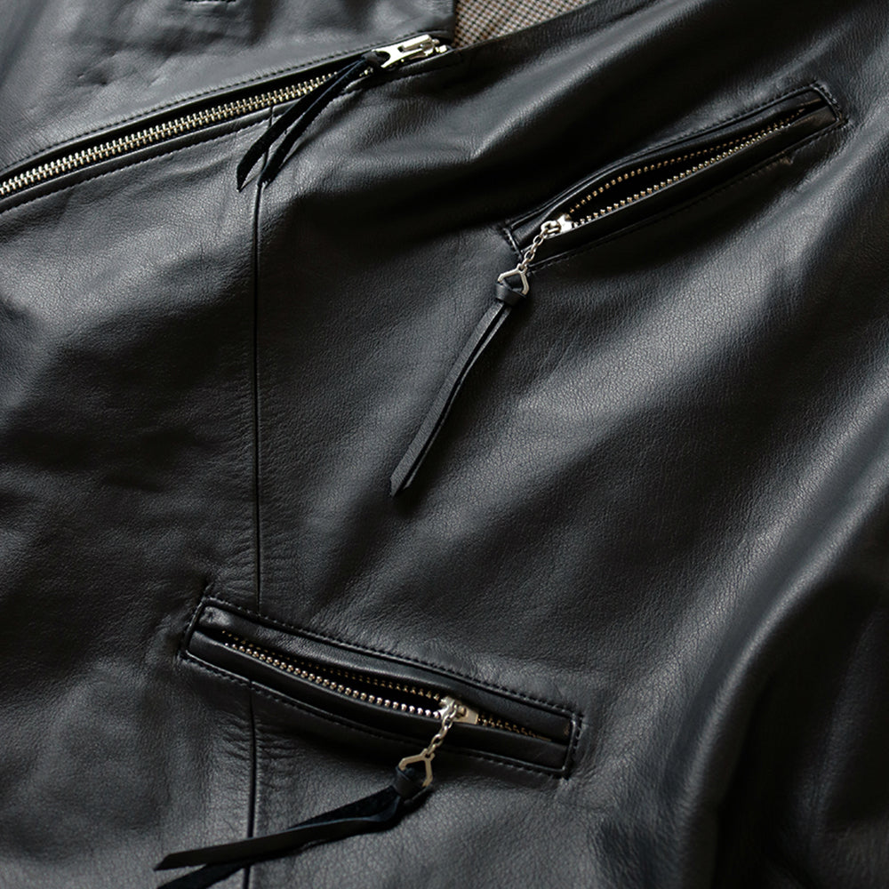 LEATHER RIDERS MINI PANCHO - BLACK