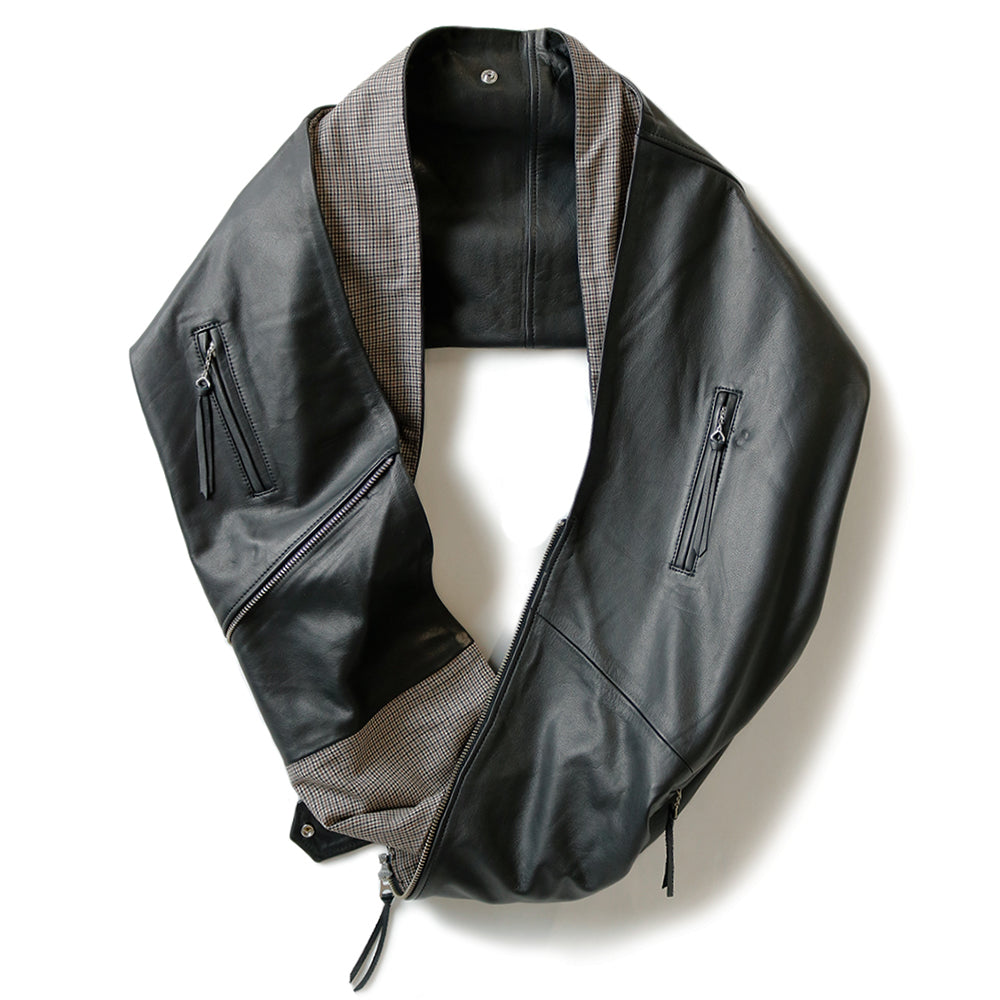 LEATHER RIDERS MINI PANCHO - BLACK