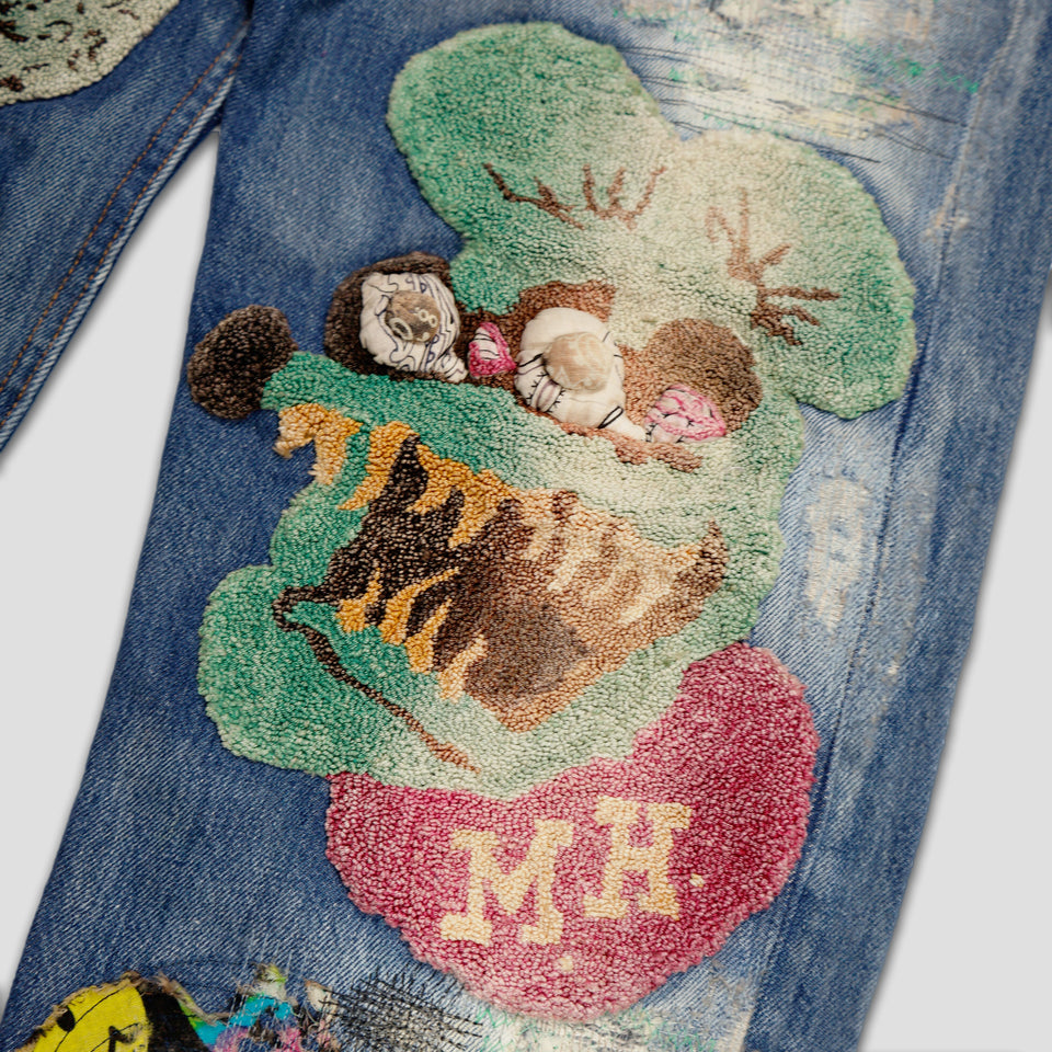 PSYCHEDELIC RAT EMBROIDERY JEANS