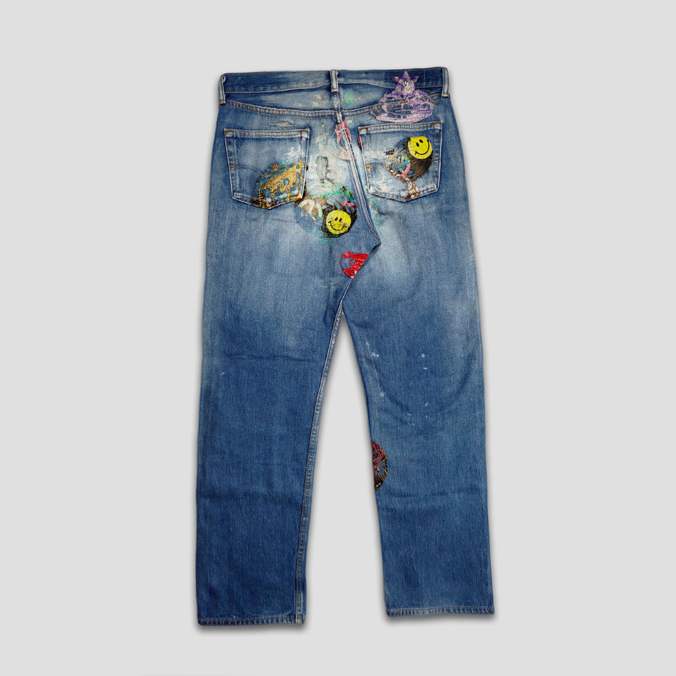 PSYCHEDELIC RAT EMBROIDERY JEANS